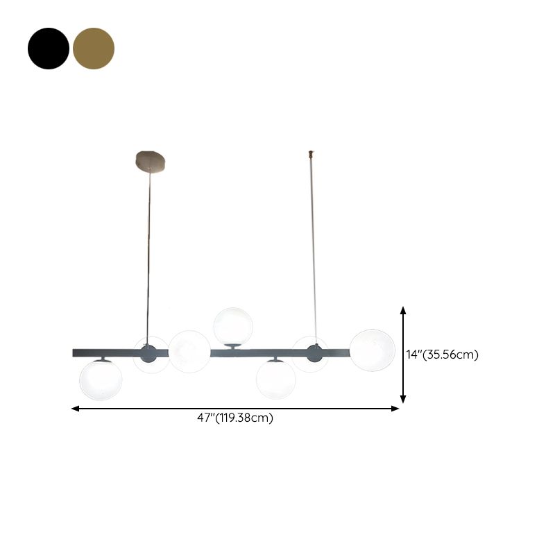 Nordic Style Hanging Lamp Ball Shape Island Light Fixture for Living Room