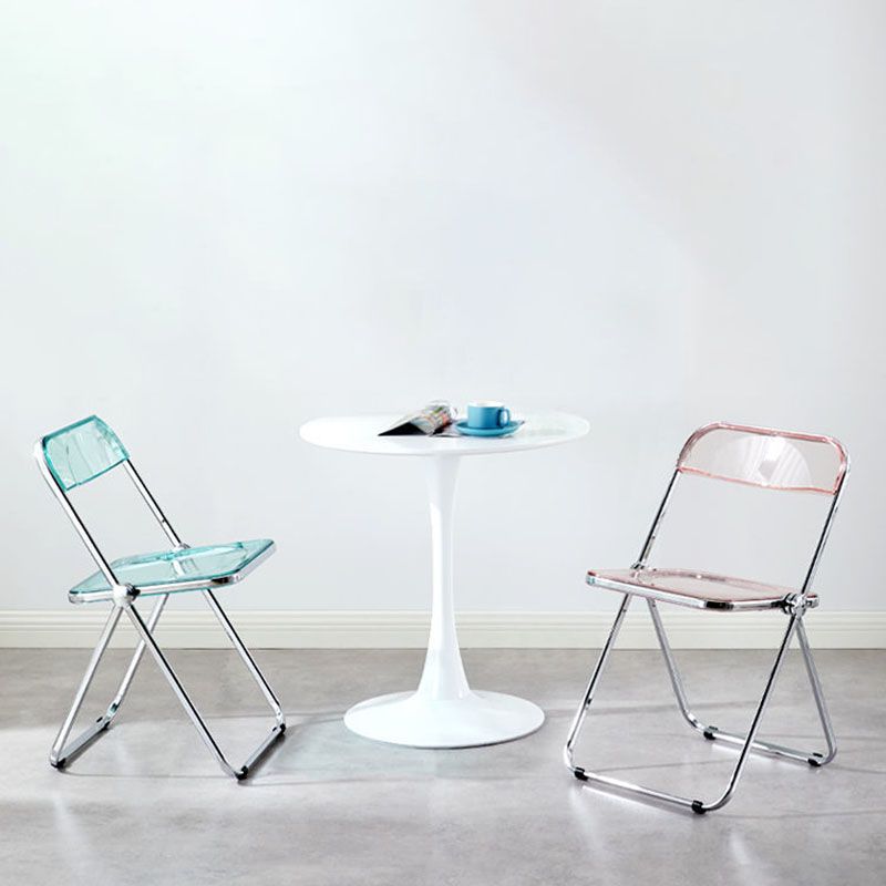 Plástico del diseño industrial que cena la silla lateral plegable de la parte posterior abierta sin brazos de la silla
