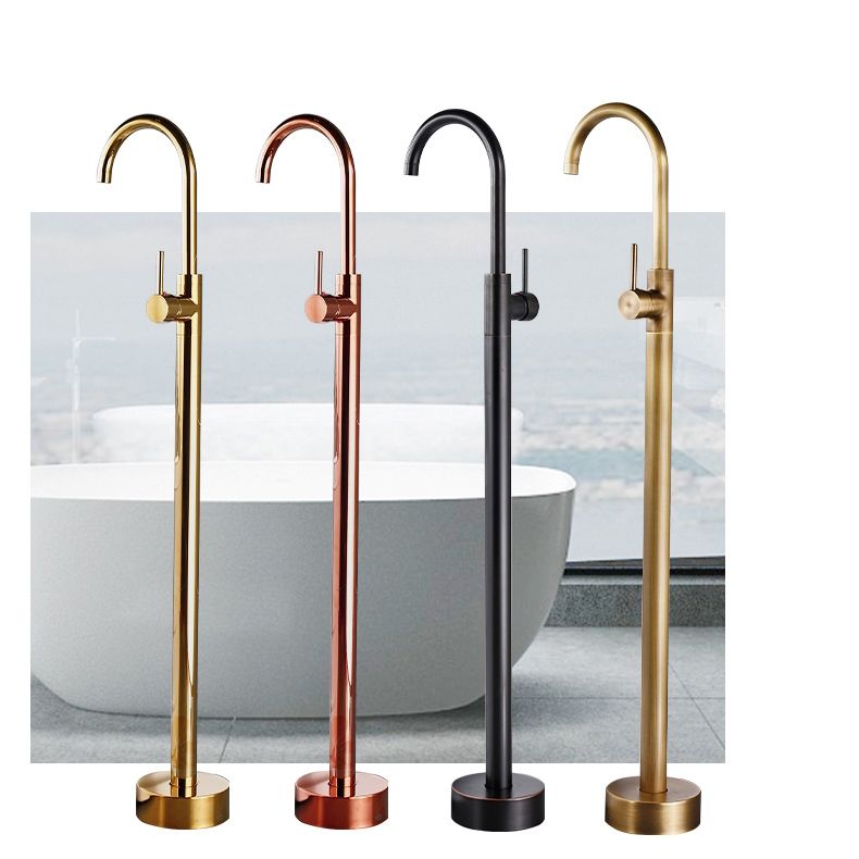 Floor Mounted Metal Freestanding Tub Filler One Hold Freestanding Tub Filler Trim
