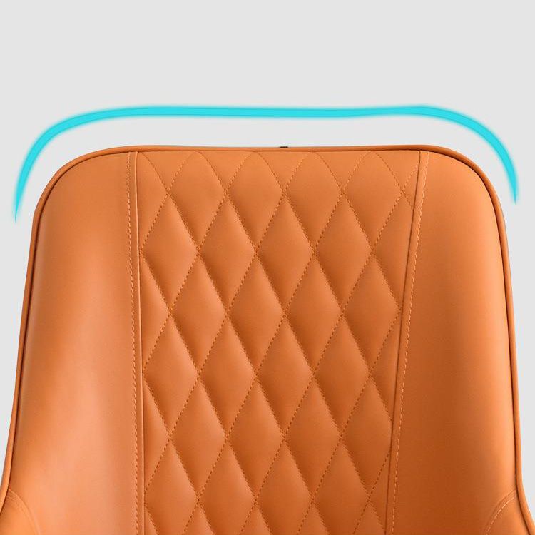 Contemporary Faux Leather Dining Chairs Metal Parsons Side Chair