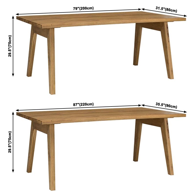 Simplicity Style Solid Wood Dining Table 4 Legs Base Rectangle Table for Home