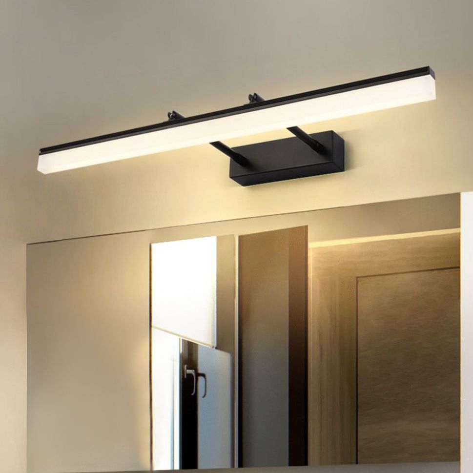 Metal Swing Arm Wall Sconce in Modern Style Linear Shade LED Mirror Wall Lighting