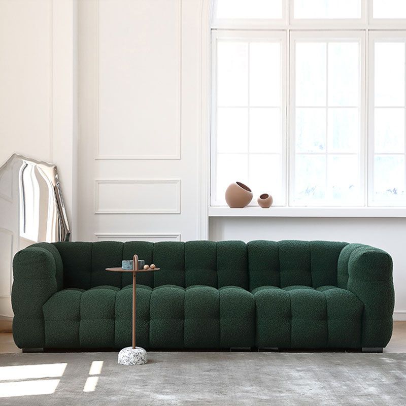 3/4-Seater Biscuit Back Sofa Modern Dark Green Tuxedo Arm Sofa