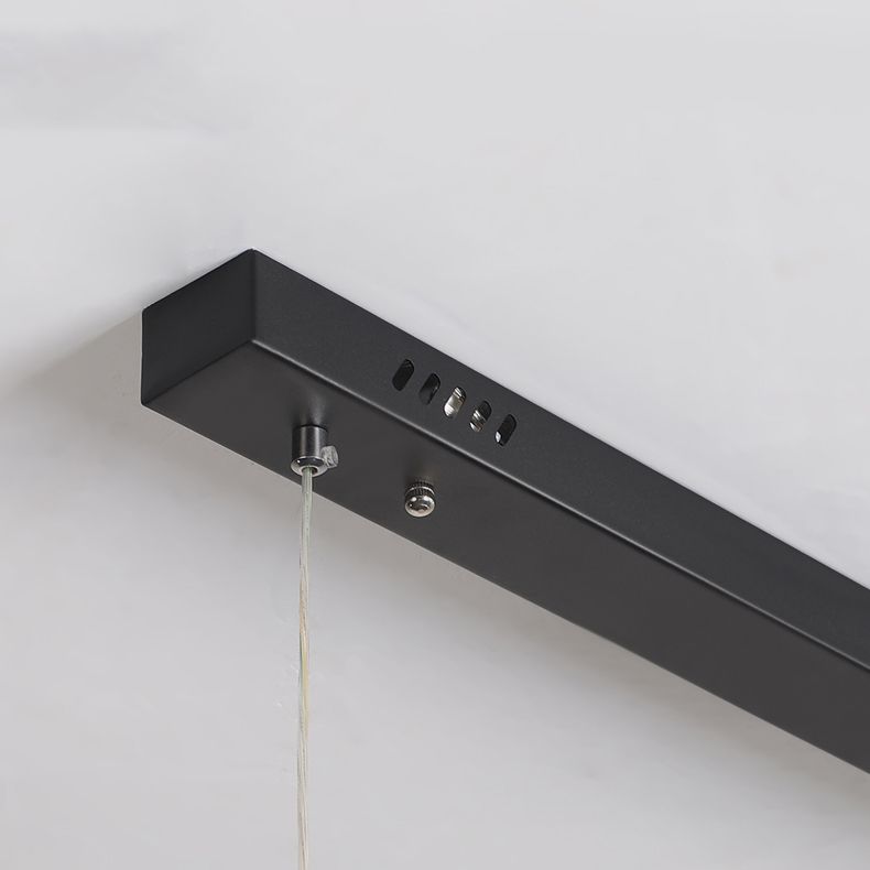 Linear Shape Island Pendant Contemporary Style Metal 1 Light Island Pendant Light in Black