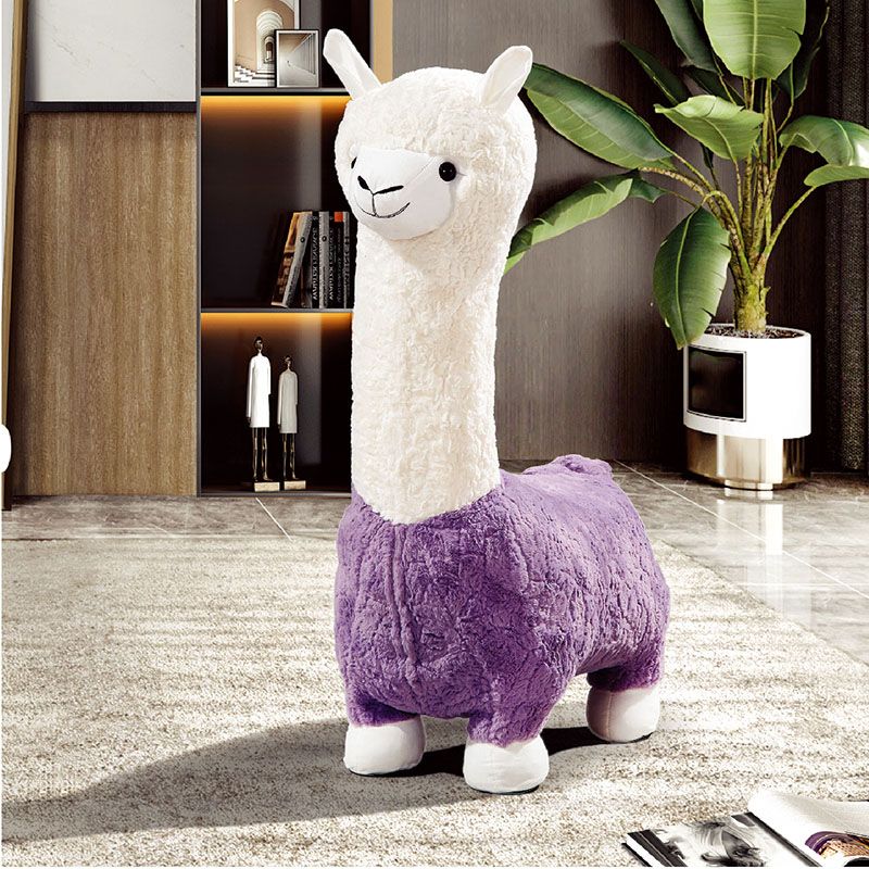 Plush Standard Stool Modern Simple Children's Alpaca Animal Stool
