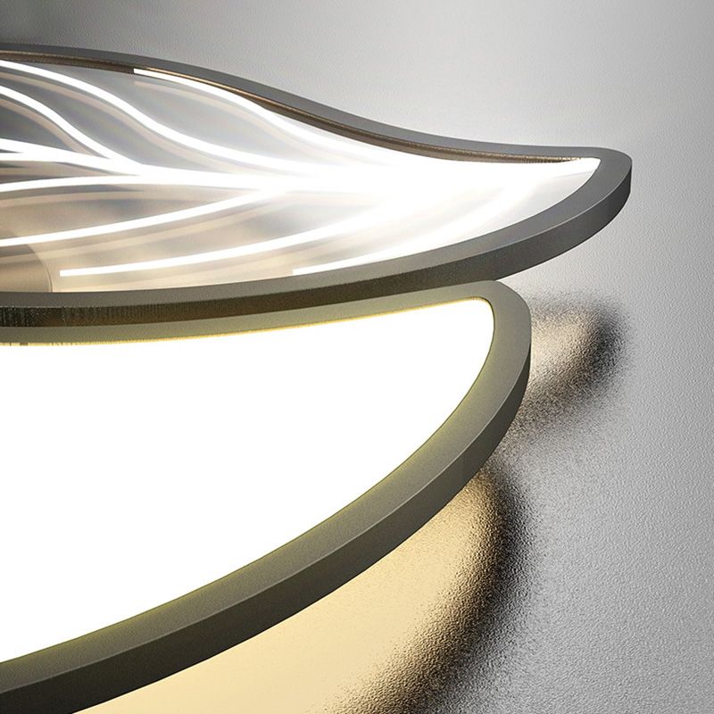 Lámpara empotrada moderna de acrílico con forma de hoja, iluminación empotrada LED para sala de estar