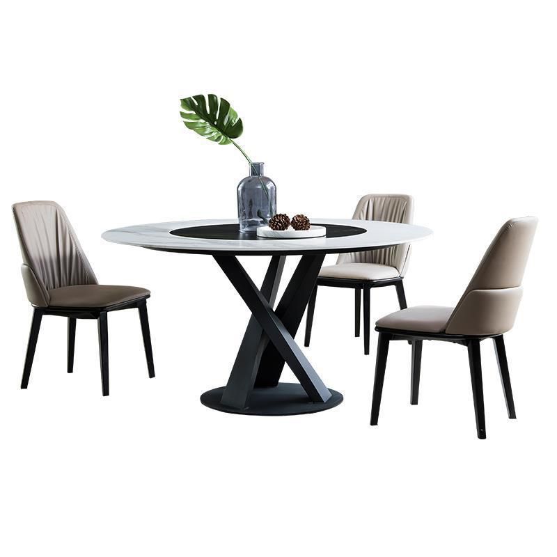 Modern Style Sintered Stone Dining Round Table Set 1/4/5/7/9 Pieces Dining Set