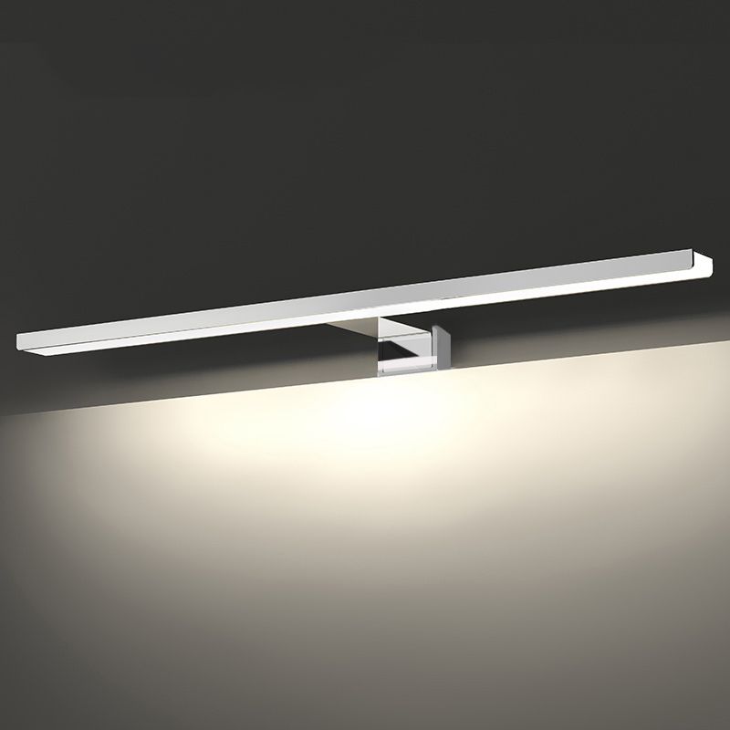 Chrome rechthoekige ijdelheid Lichte armatuur Moderne metalen LED -wandmontage Licht voor bad
