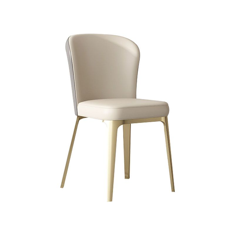 Sillas de comedor estilo moderno Silla de cocina sin brazos con patas de metal