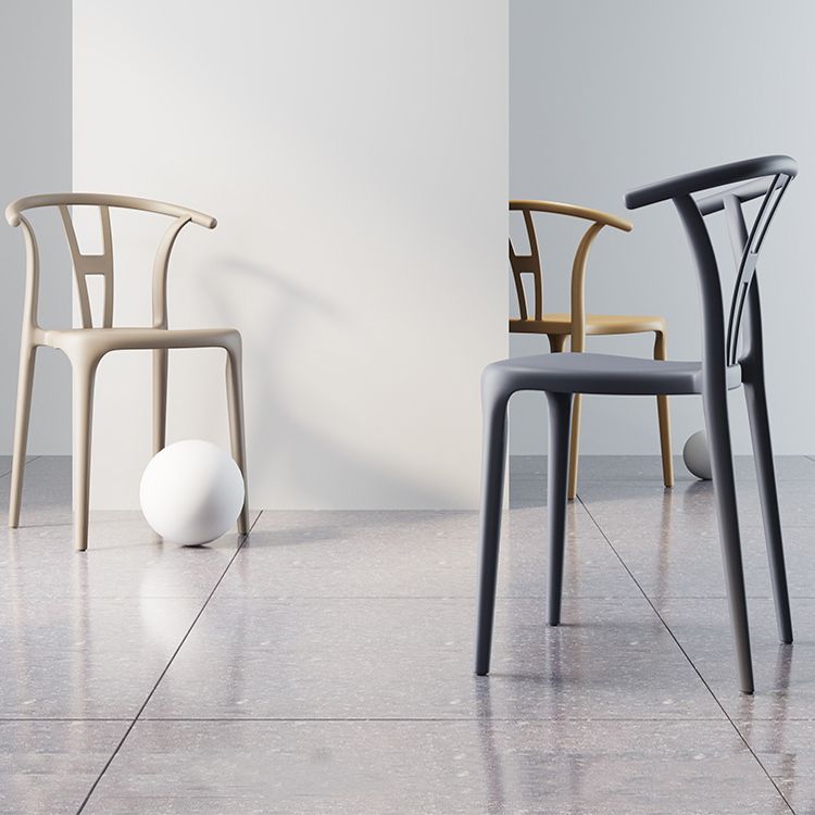 Plastic Side Chair Contemporary Style Multicolor Armless Chair for Dining Room