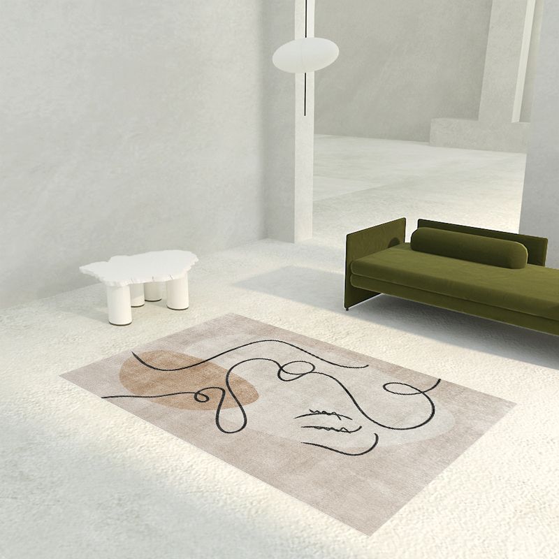 Contemporary Indoor Carpet Contrast Panel Casual PVC Rug StainResistant Washable Area Carpet