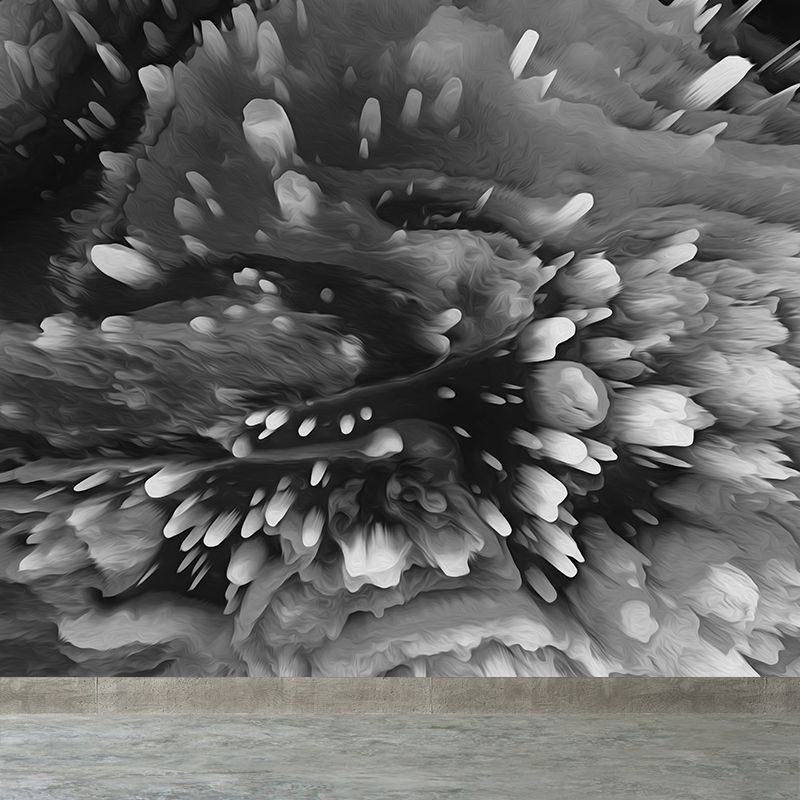 Black Explosion Effect Mural Decal Abstract Modern Moisture Resistant Wall Decor