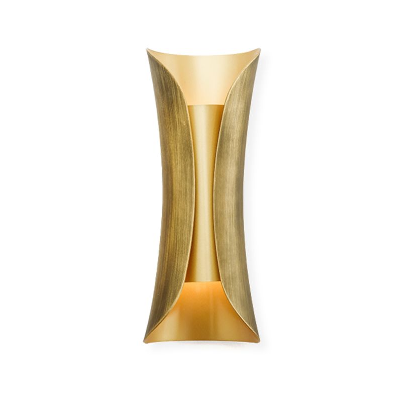 Curva de oro LED LIGHT MODERNISMO 2 CABEZAS Partido de iluminación de pared de metal para sala de estar