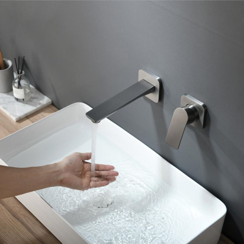 Metal Wall Mounted Bathroom Faucet Modern Widespread Sink Faucet