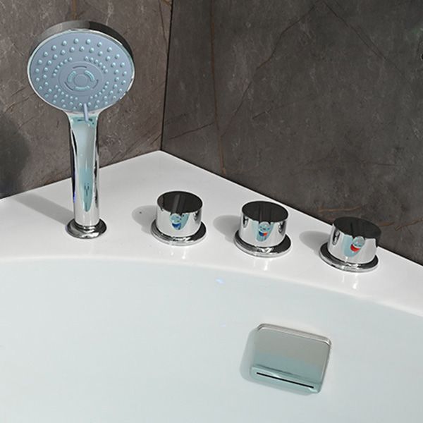 Modern Corner White Bath Acrylic Soaking Center-Back Bathtub