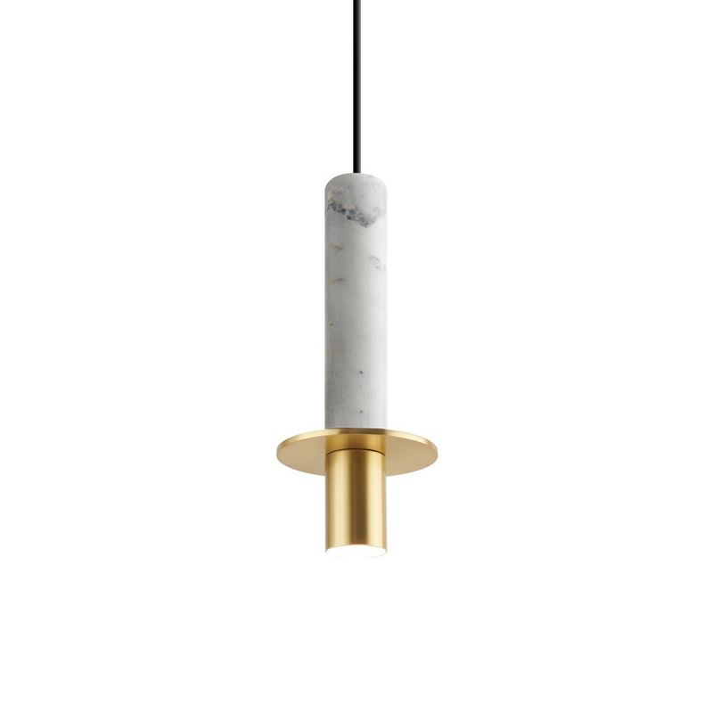 Simplicity Style Hanging Pendant Light Cylinder Pendant Lighting Fixture with Stone Shade