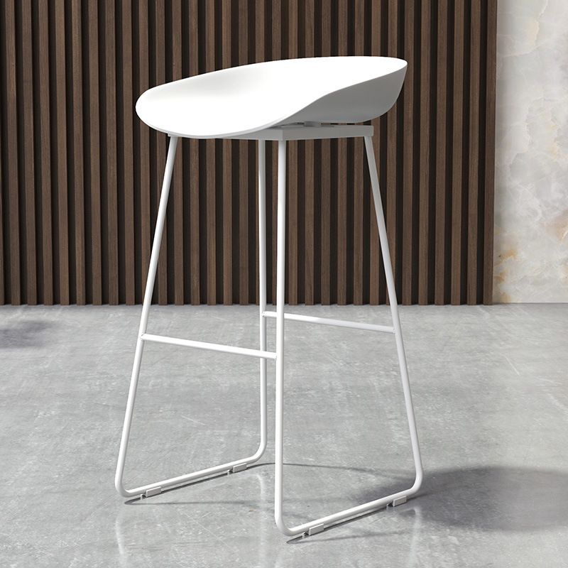 Modern Backrest Counter Stool Iron Cafe Bar Stool with Acrylic Seat