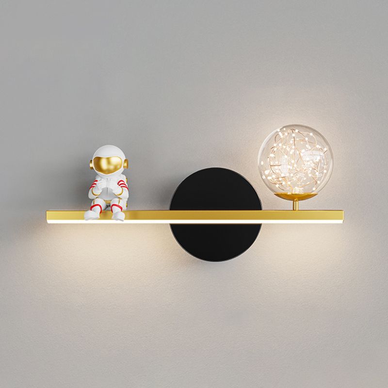 Children LED Wall Mount Light 2 Lights Wall Lamp with Glass for Kid's Room