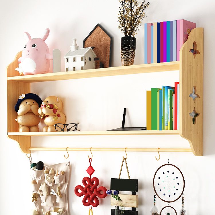 Modern Style Wood Bookshelf Wall Mounted Bookcase for Study Room