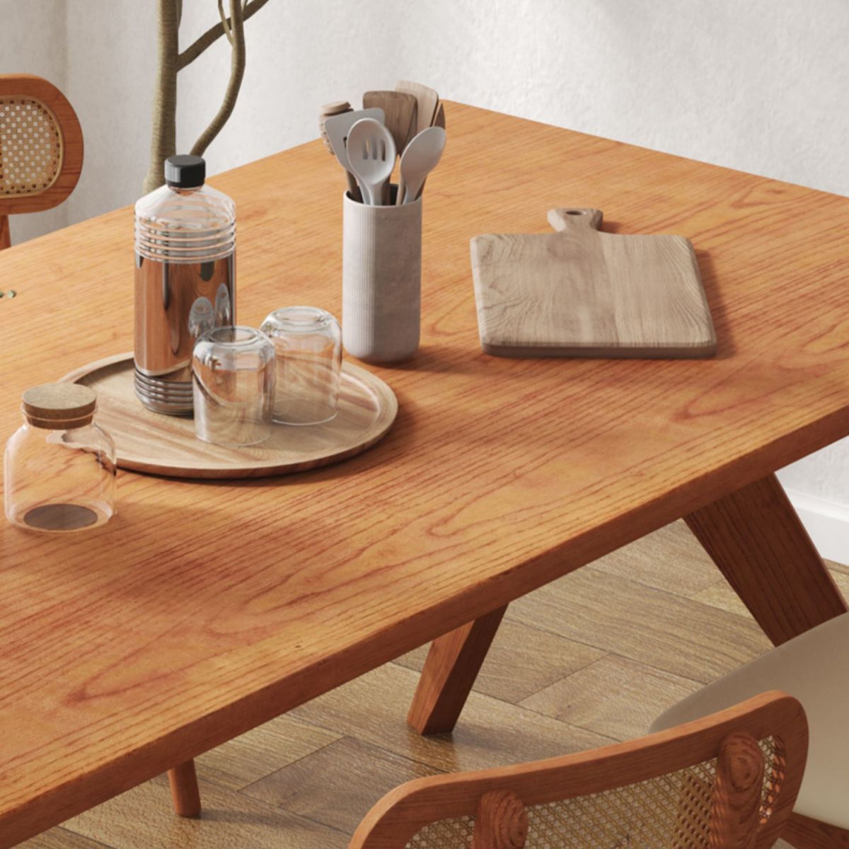 Moderio de comedor de cocina de madera maciza muebles para el hogar de 4 pies de mesa de 4 pies