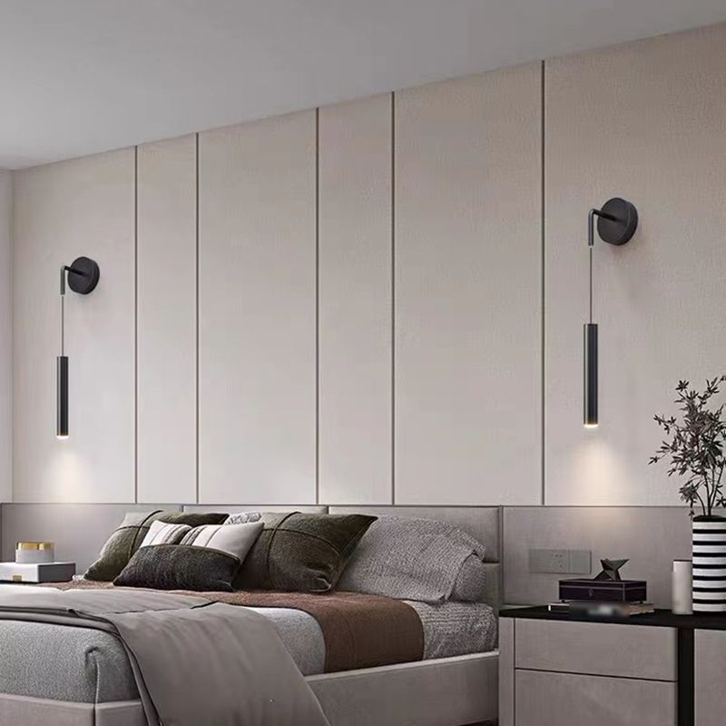 Cylinder Shape Metal Wall Lighting Idea Modern Style 1 Light Wall Mounted Lamp