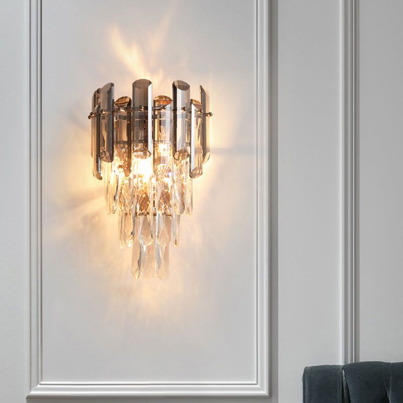 Crystal Shade Wall Light Fixture Postmodern Wall Light Sconce for Bedroom