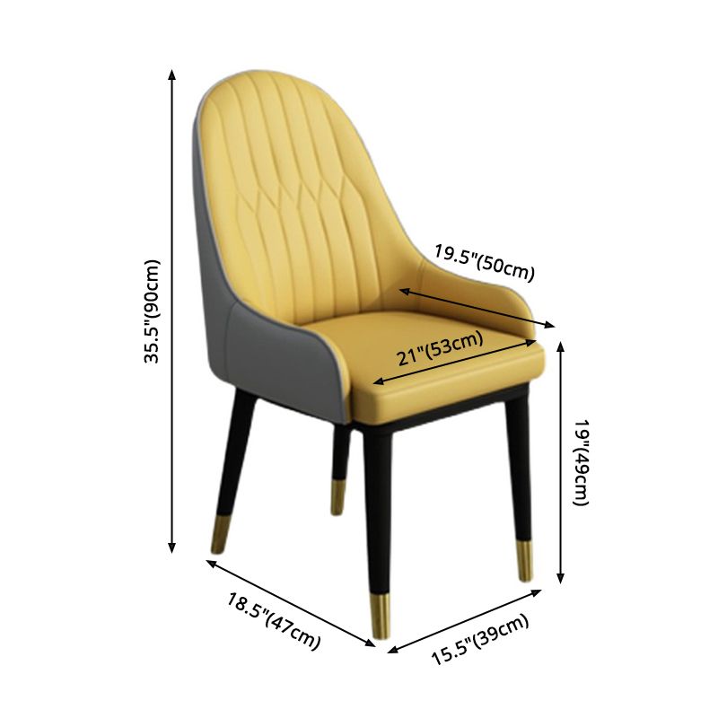 Leather Modern Dining Arm Chair with Color Cushion Parsons Chair for Home