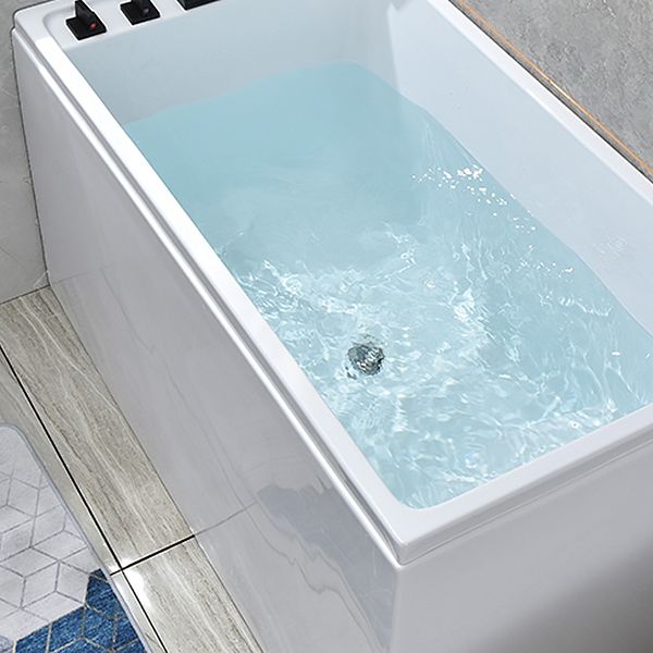 Back to Wall Antique Finish Bath Soaking Rectangular Modern Tub