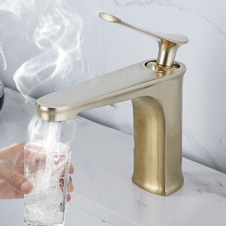 1 Handle Full Copper Bathroom Sink Faucet Nordic Modern Vanity Faucet with Drain