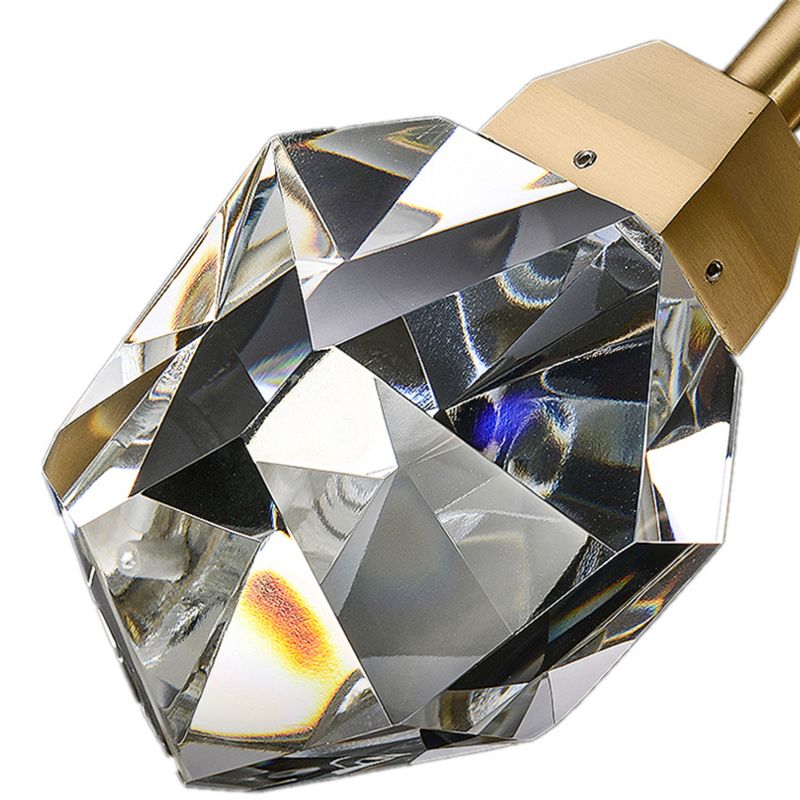 Crystal Gold LED Pendant Light in Modern Style Copper Geometric Hanging Lamp for Commercial Place