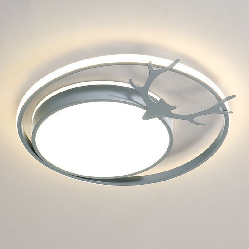 Antlers Ceiling Light LED Ceiling Mount Light with Acrylic Shade for Bedroom