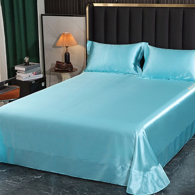 Elegant Fitted Sheet Modern Silk Ultra Soft Soild Bed Sheet Set