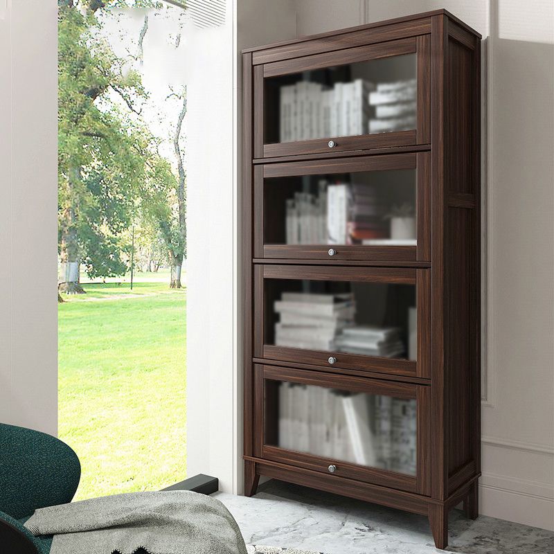 Engineered Wood Standard Bookcase Contemporary Bookcase With Doors