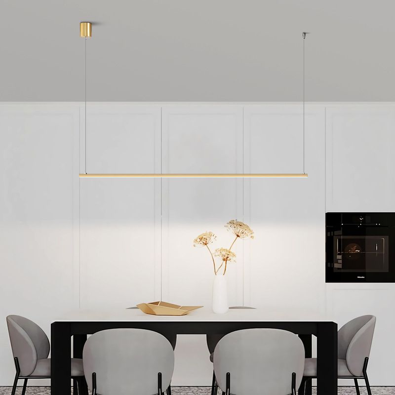 Linear Shape Island Pendant Light Contemporary Style Metal 1 Light Hanging Island Light