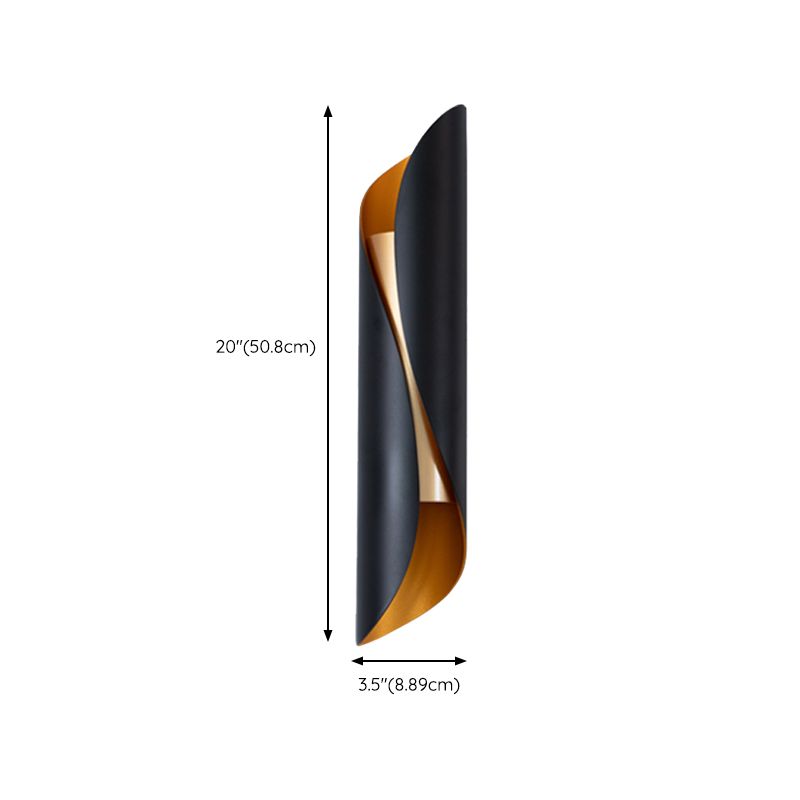Modern Style Wave Shape Wall Sconce Metal 2 Lights Sconces for Bedroom