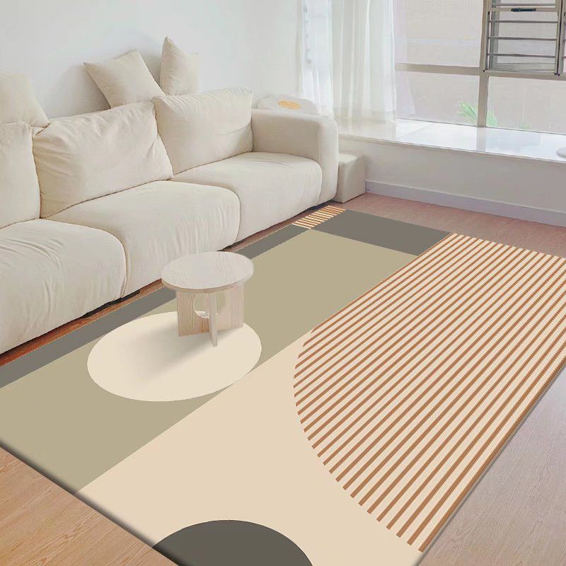 Modern Nordic Rug Polyester Geometry Area Rug Stain Resistant Rug for Living Room