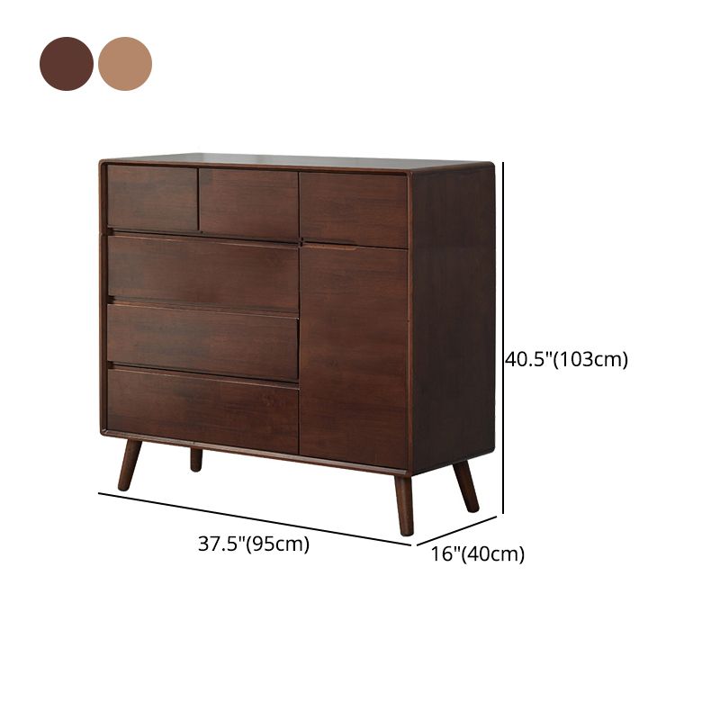 13.77" Wide /15.35" Wide Accent Cabinet Solid Wood 3/4/5  Drawers Cabinet in Brown