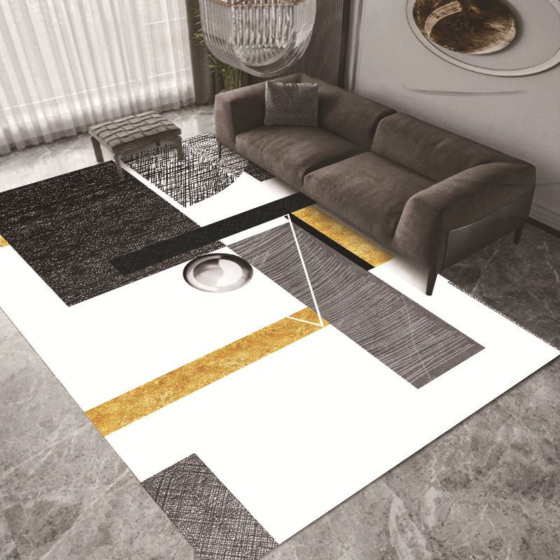 Luxe geometrie print tapijt polyester polyester binnen tapijt niet-slip ruggebied vloerkleed voor woonkamer