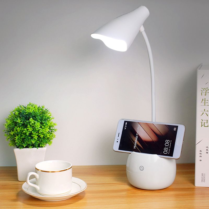 Oogcaring flexibel ganeneck bureau licht penhouder ontwerp LED USB oplaadleeslicht in blauw/roze/wit/geel