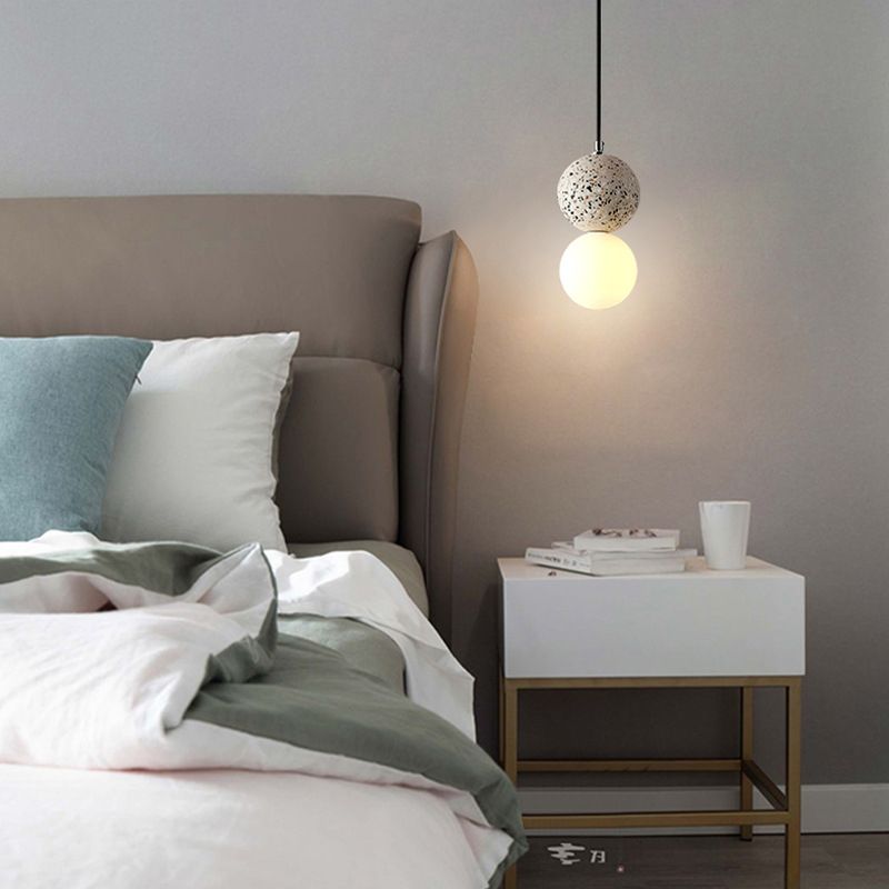 Zementkugelförmiger Anhänger Light Kit Nordic Style Suspension Anhänger Licht für Schlafzimmer
