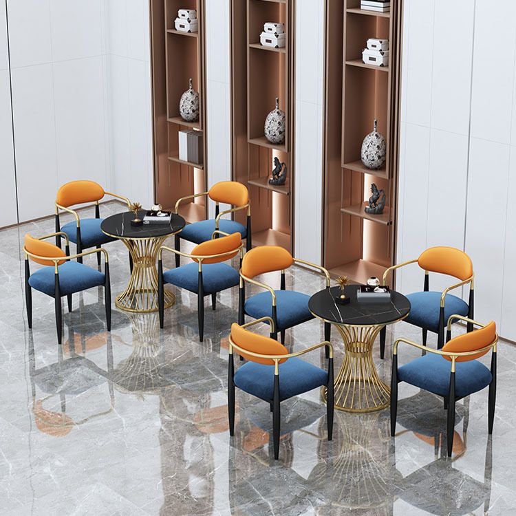 Glam Black Sintered Stone Dining Table Set 1/2/5 Pieces Dining Set for Home Use