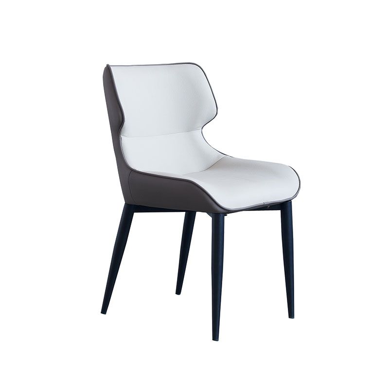 Silla de comedor tapizada de metal con respaldo industrial para el hogar (juego de 2)