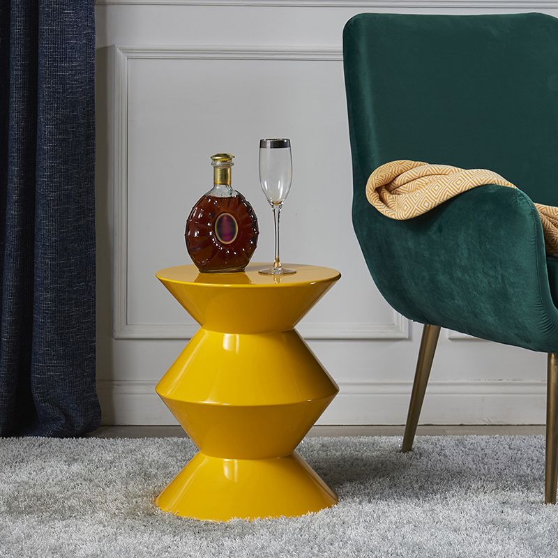 Round Solid FRP Top Side Table 17.7"/20.8"Tall Pedestal End Table