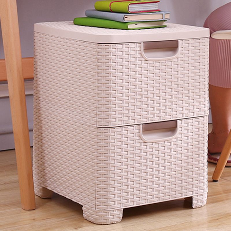 Plastic Beige Non-Hanging Armoire Modern Storage Cabinet for Bedroom