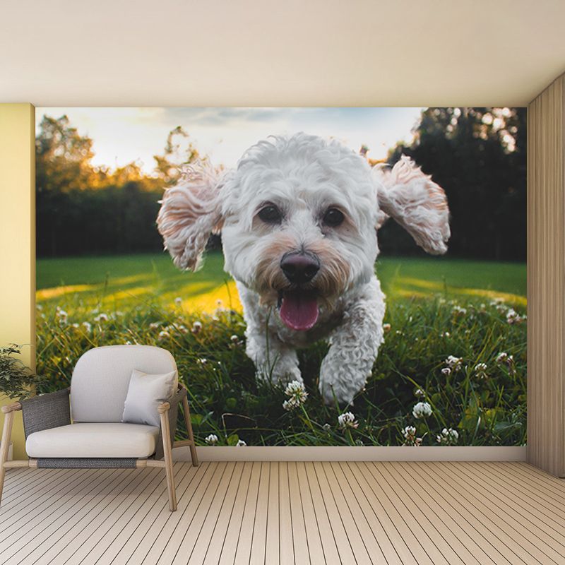 Environment Friendly Resistant Mural Wallpaper Lovely Dogs Living Room Wall Mural