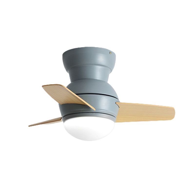 Kids Style Round Shape Ceiling Fan Light Metal Single Light LED Ceiling Fan Lamp