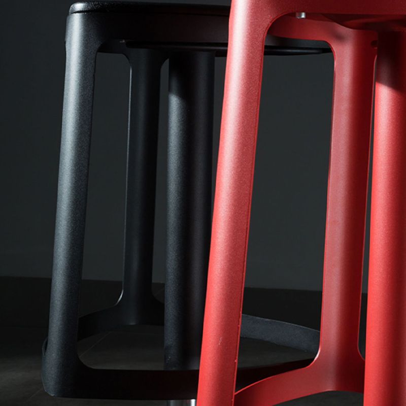 Contemporary Indoor Armless Backless Bar Stool with Metal Legs