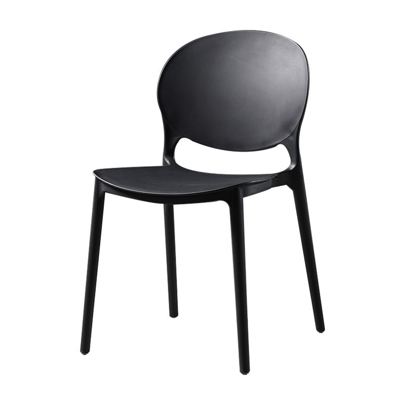 Sillas de comedor de plástico de estilo nórdico, silla lateral sin brazos para cocina (juego de 2)