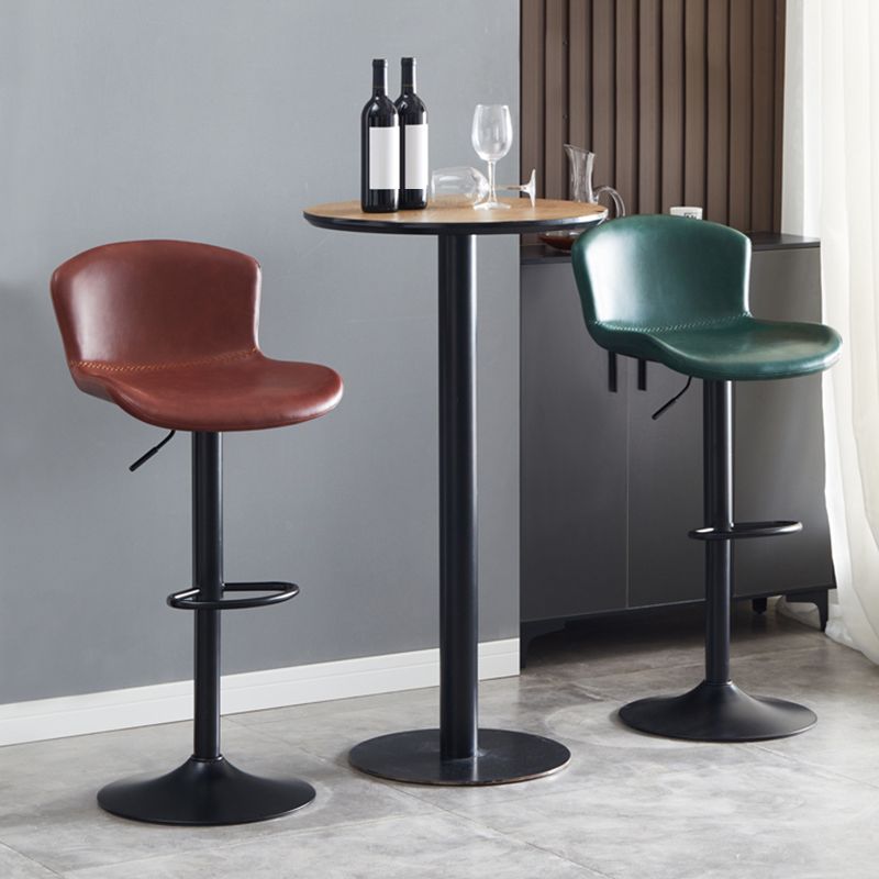 Adjustable Bar and Counter Stool Metal and Faux Leather Counter Chair