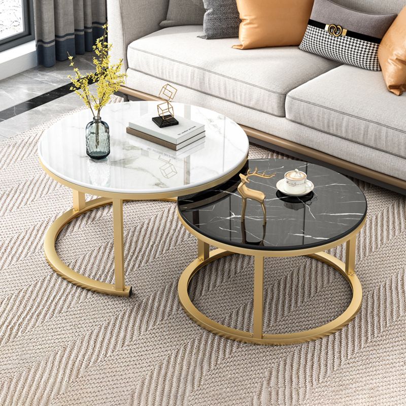Frame Contemporary Coffee Table Set Glass Top Coffee Cocktail Table